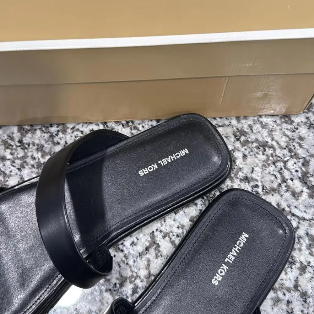 Michael Kors Black Slide Sandals - Picture 2 of 5